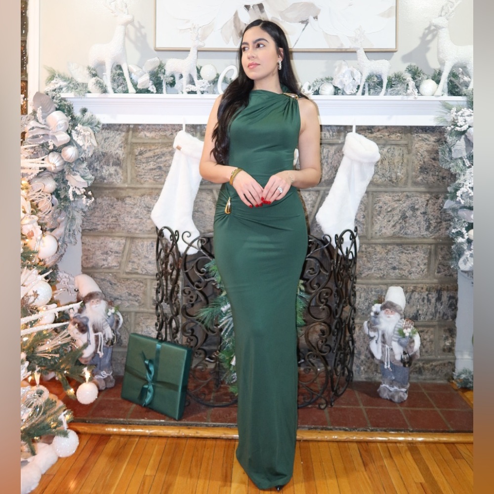 Chic One Shoulder Green Dress